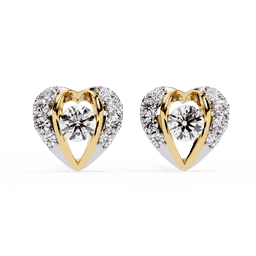 Curved Heart Halo Studs