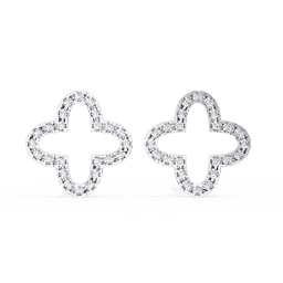 Prong Set Diamond Clover Earrings