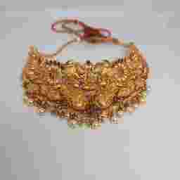 Red Polished Temple Jewellery In 22Kt Hallmarked Gold