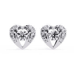 Curved Heart Halo Studs