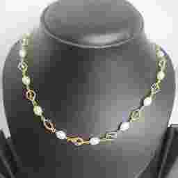 Golden Spiral Pearl Necklace Set