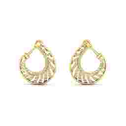 Spiral Hoops With Omega Clasp Studded In 1 Carat Accent Diamonds