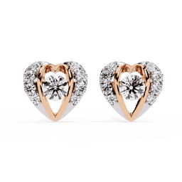 Curved Heart Halo Studs