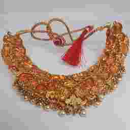 Red Polished Temple Jewellery In 22Kt Hallmarked Gold