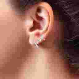 Studded Bali With Drop Shape Ear Cuff