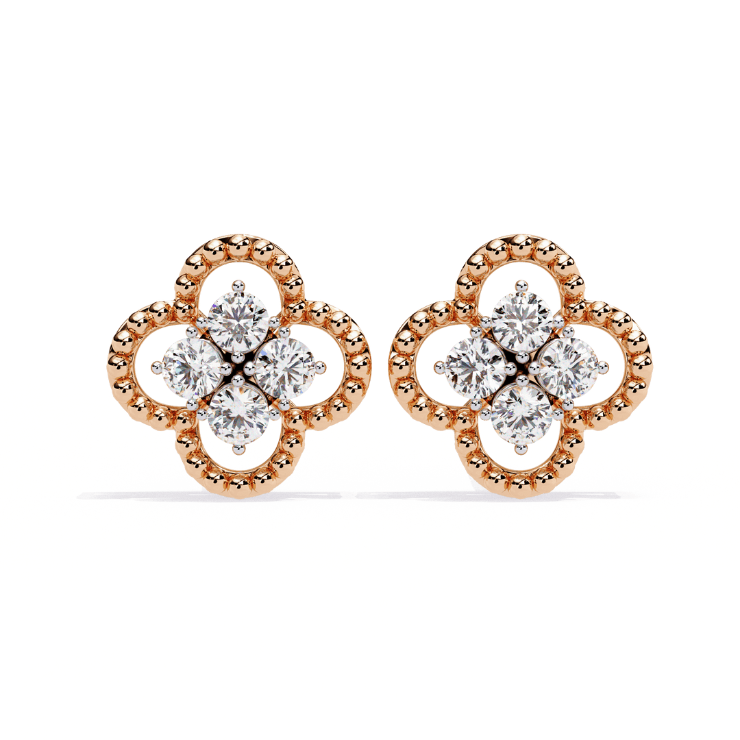 Diamond Clover Studs