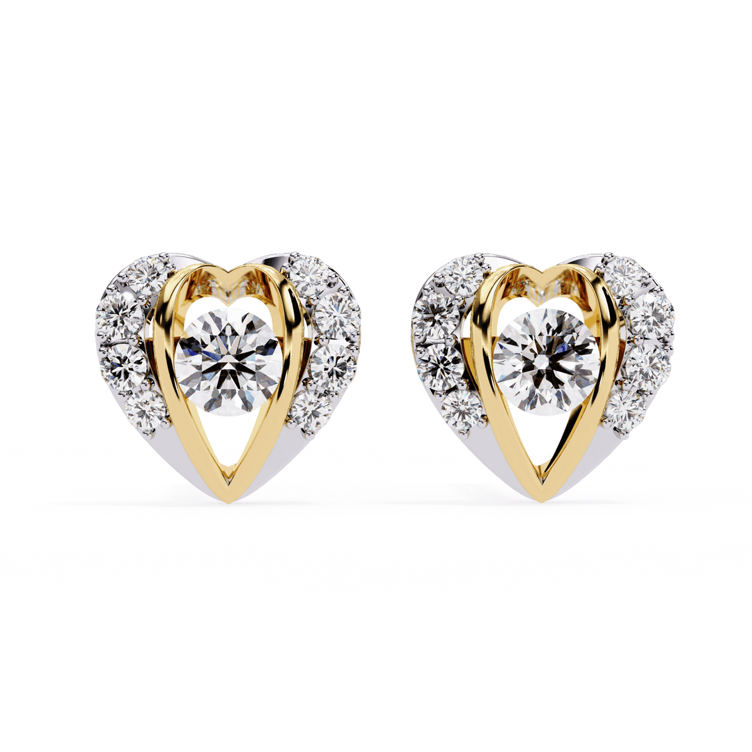 Curved Heart Halo Studs