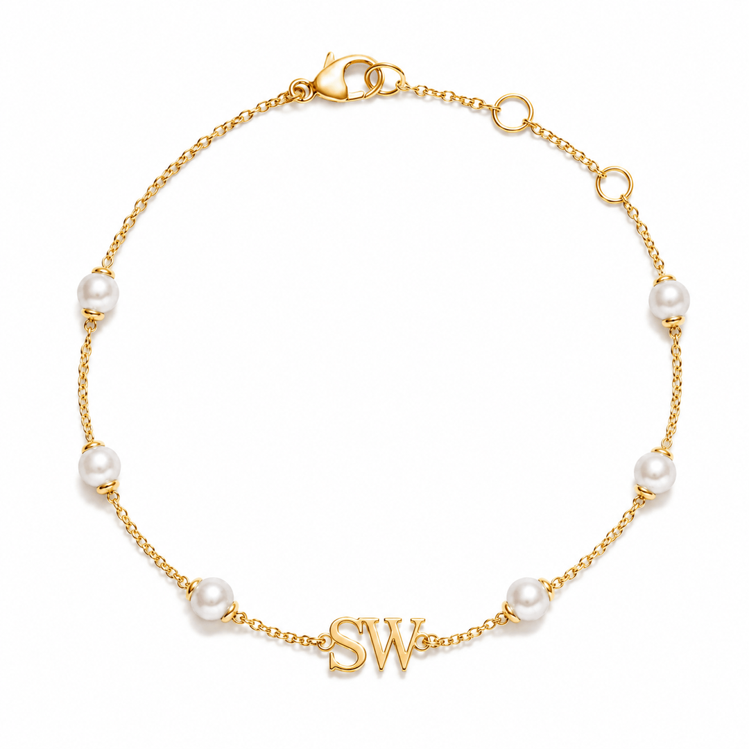 Custom Initial Freshwater Pearl Bracelet