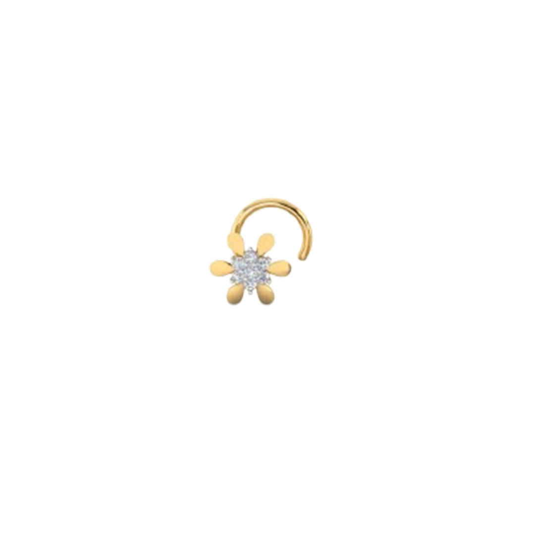 Floral Nose Pin 0.05 Cts Diamonds