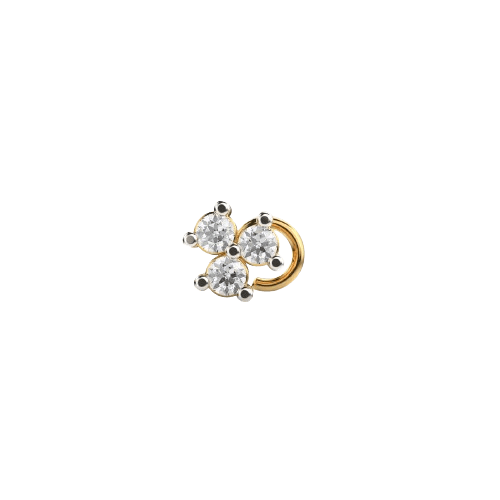 Trio Diamond Classic Nose Pin