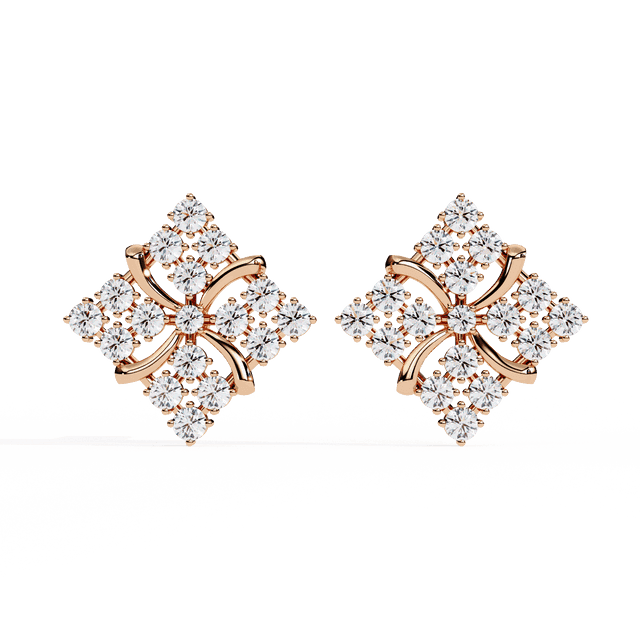 Luxe Diamond Cluster Stud Earrings