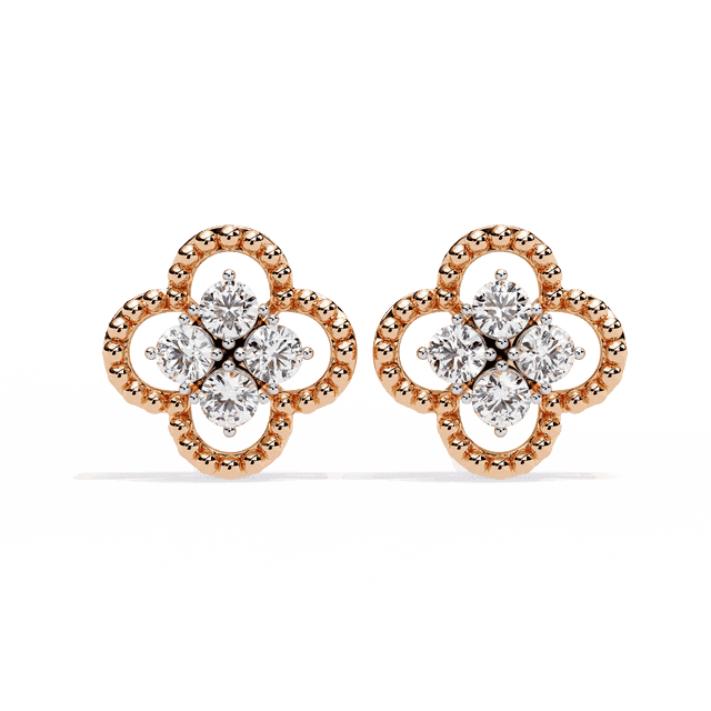 Diamond Clover Studs