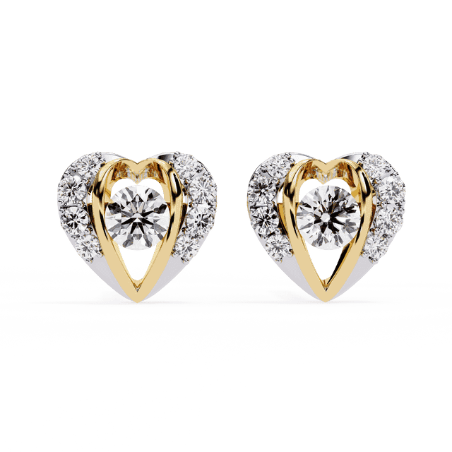 Curved Heart Halo Studs