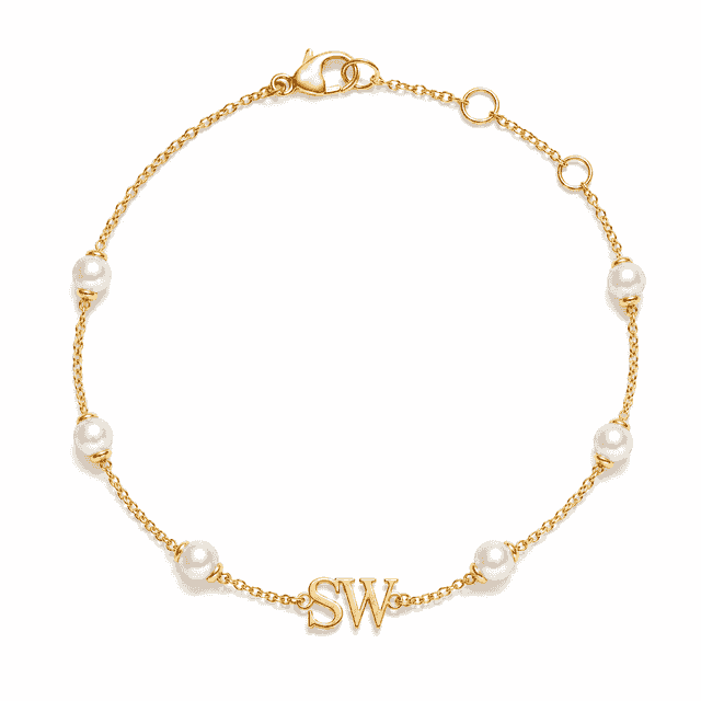 Custom Initial Freshwater Pearl Bracelet